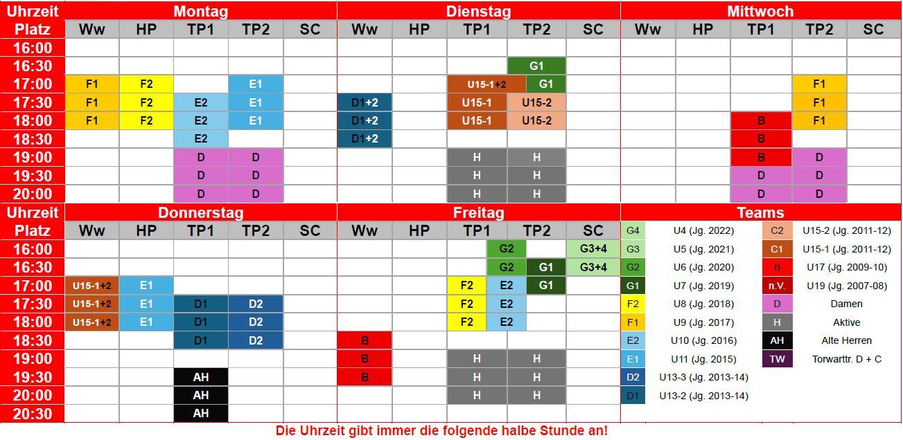 Trainingsplan 25-26